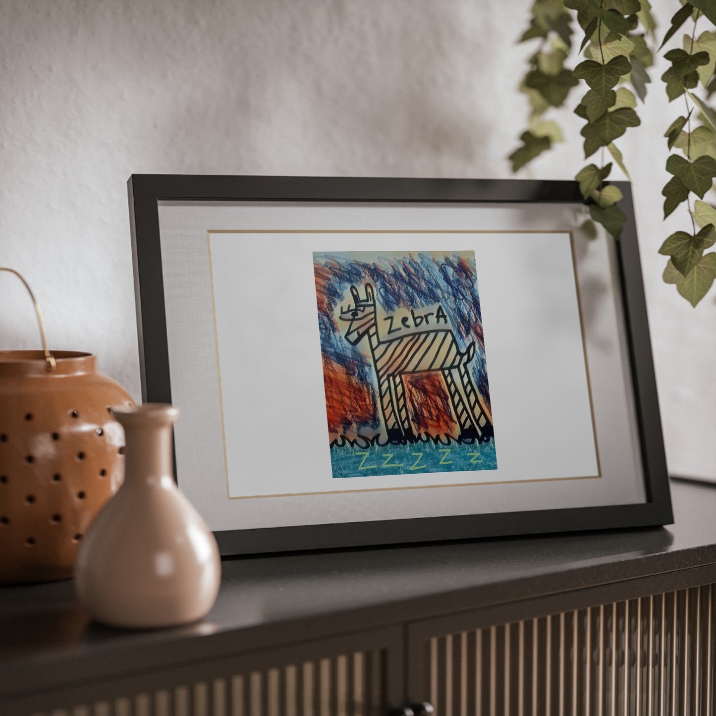 Cyber Zebra Framed Posters, Black