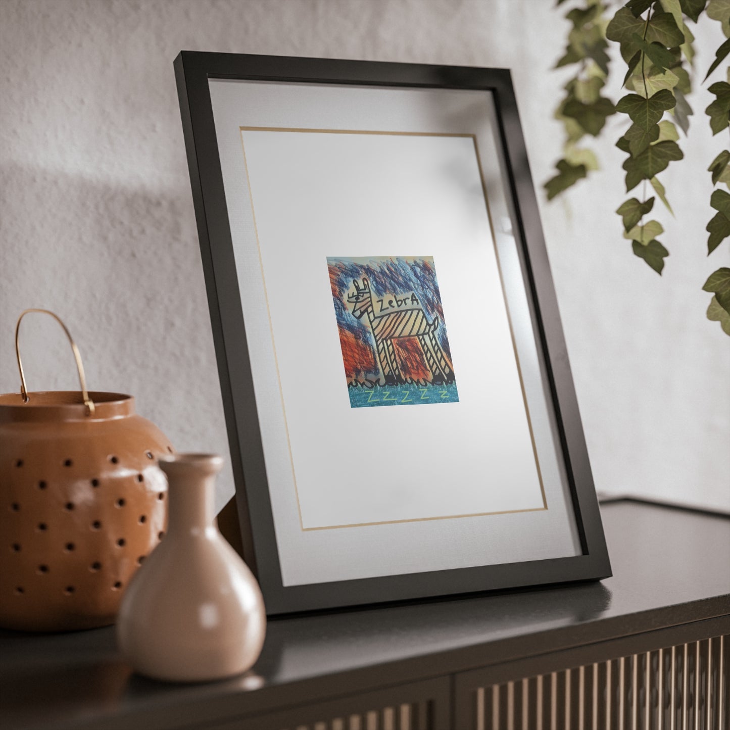 Cyber Zebra Framed Posters, Black