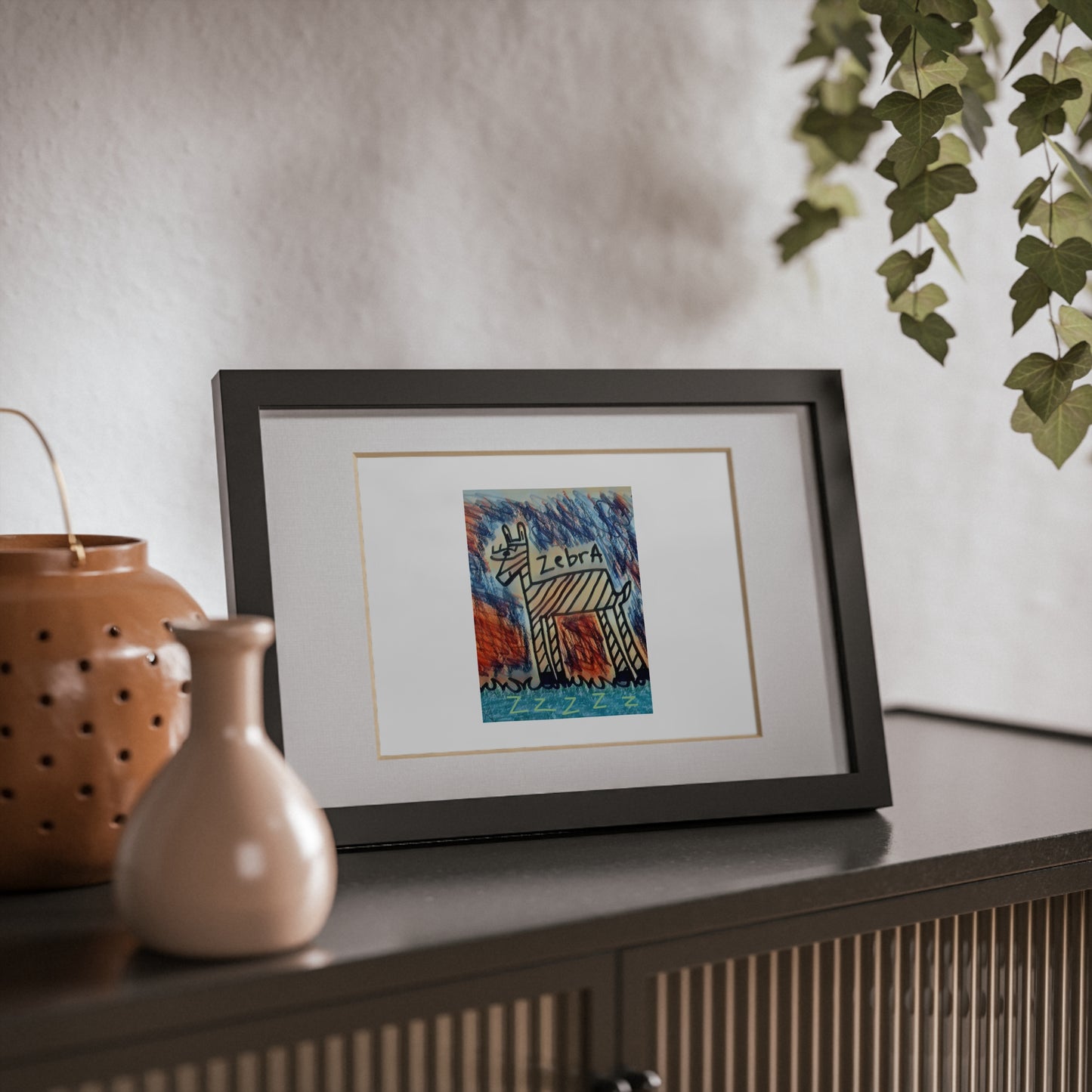 Cyber Zebra Framed Posters, Black