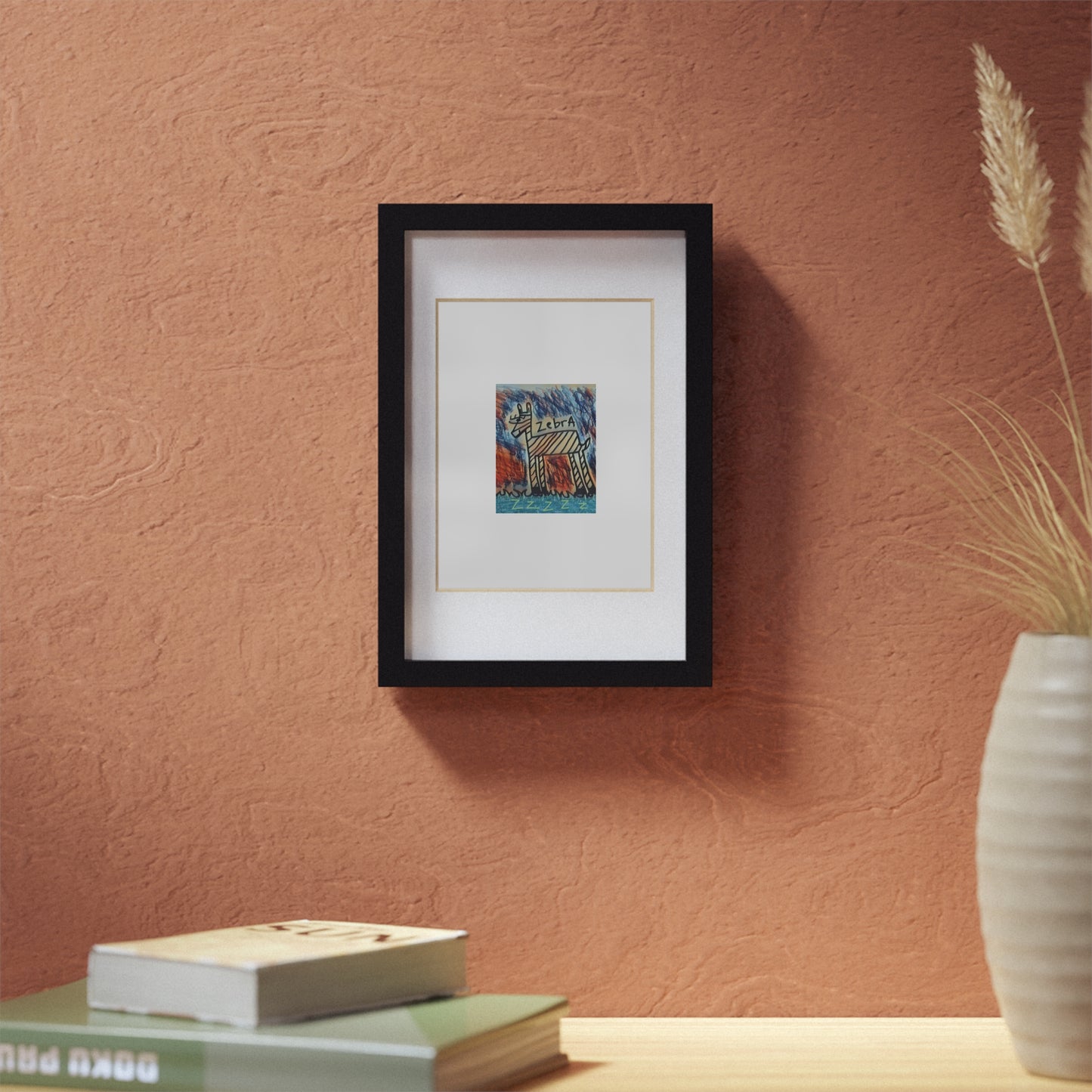 Cyber Zebra Framed Posters, Black