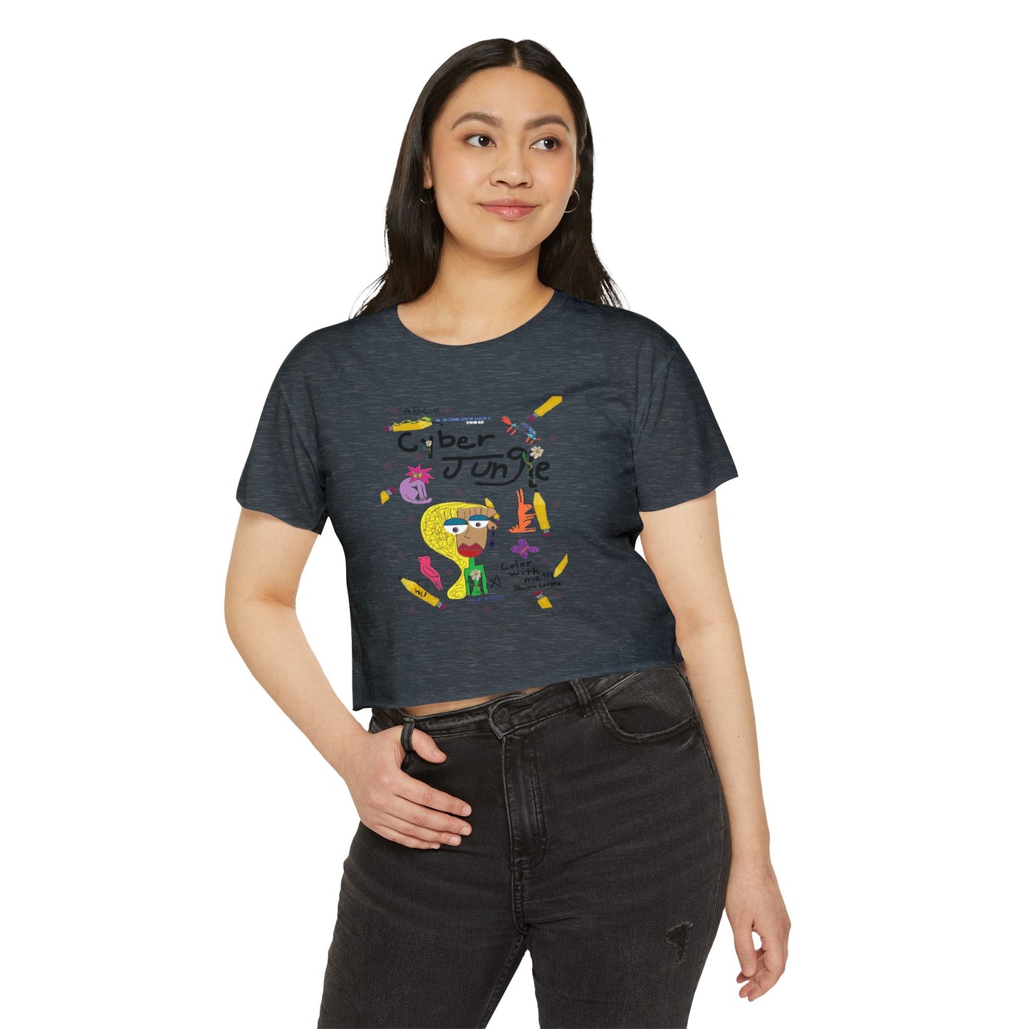 A.B.C.s Cyber Jungle Women's Festival Crop Top