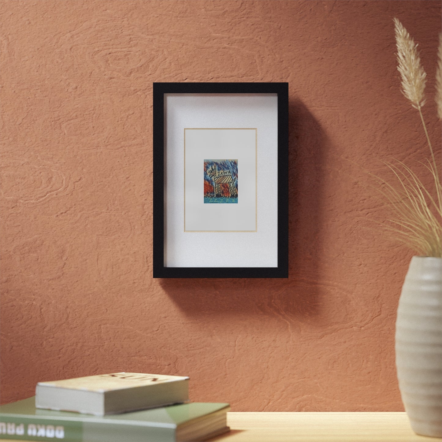 Cyber Zebra Framed Posters, Black
