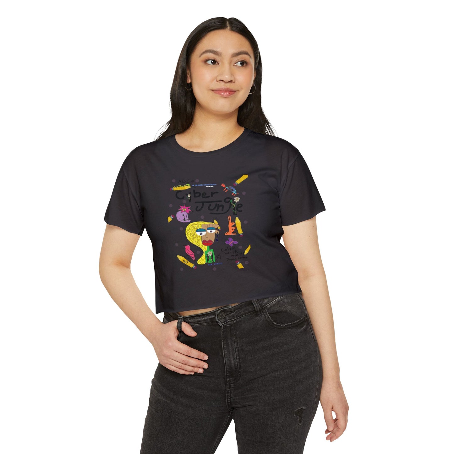 A.B.C.s Cyber Jungle Women's Festival Crop Top