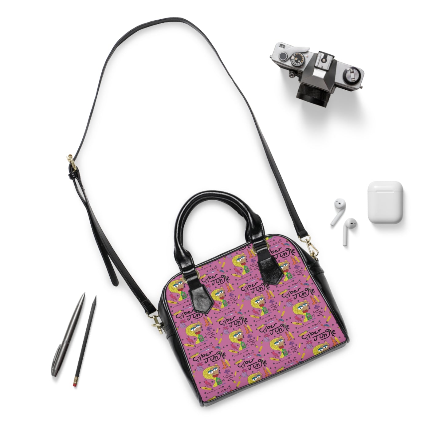 Cyber Jungle Shoulder Handbag - Abcs Cyber Jungle Design