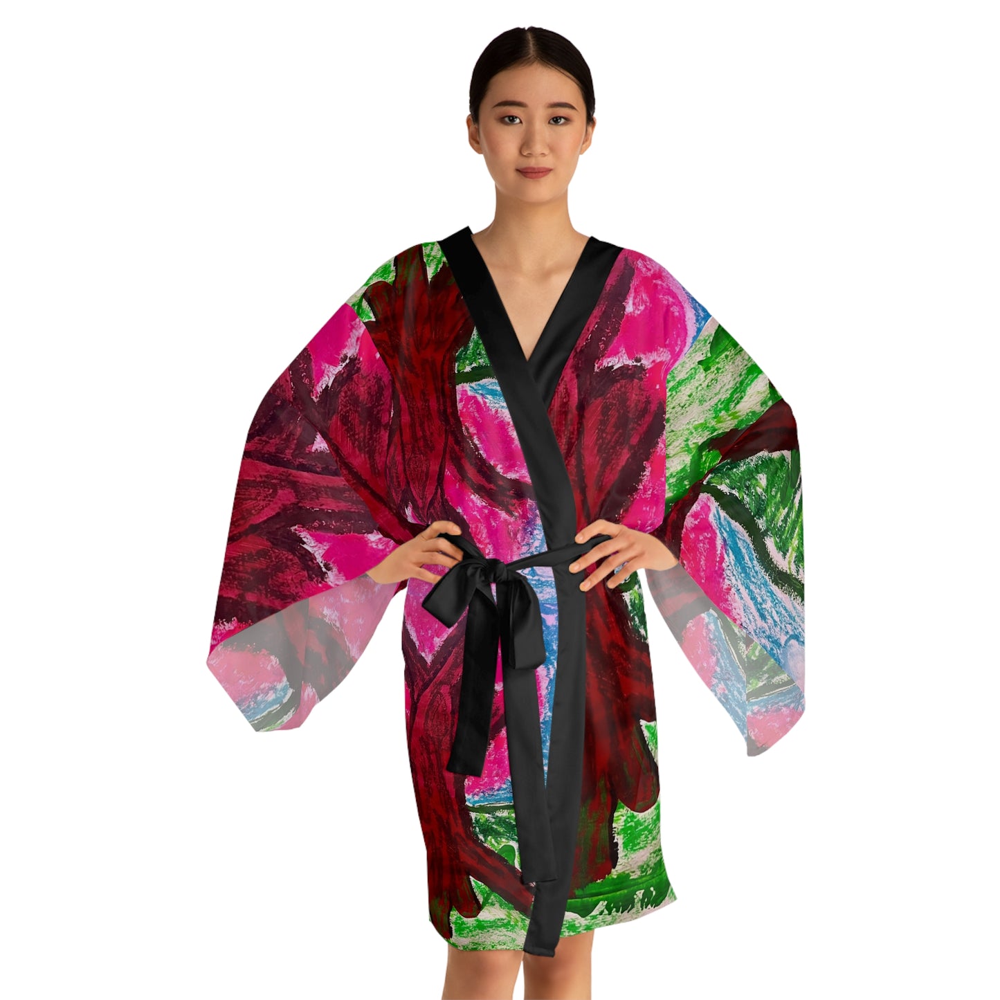 Long Sleeve Kimono Robe (AOP)