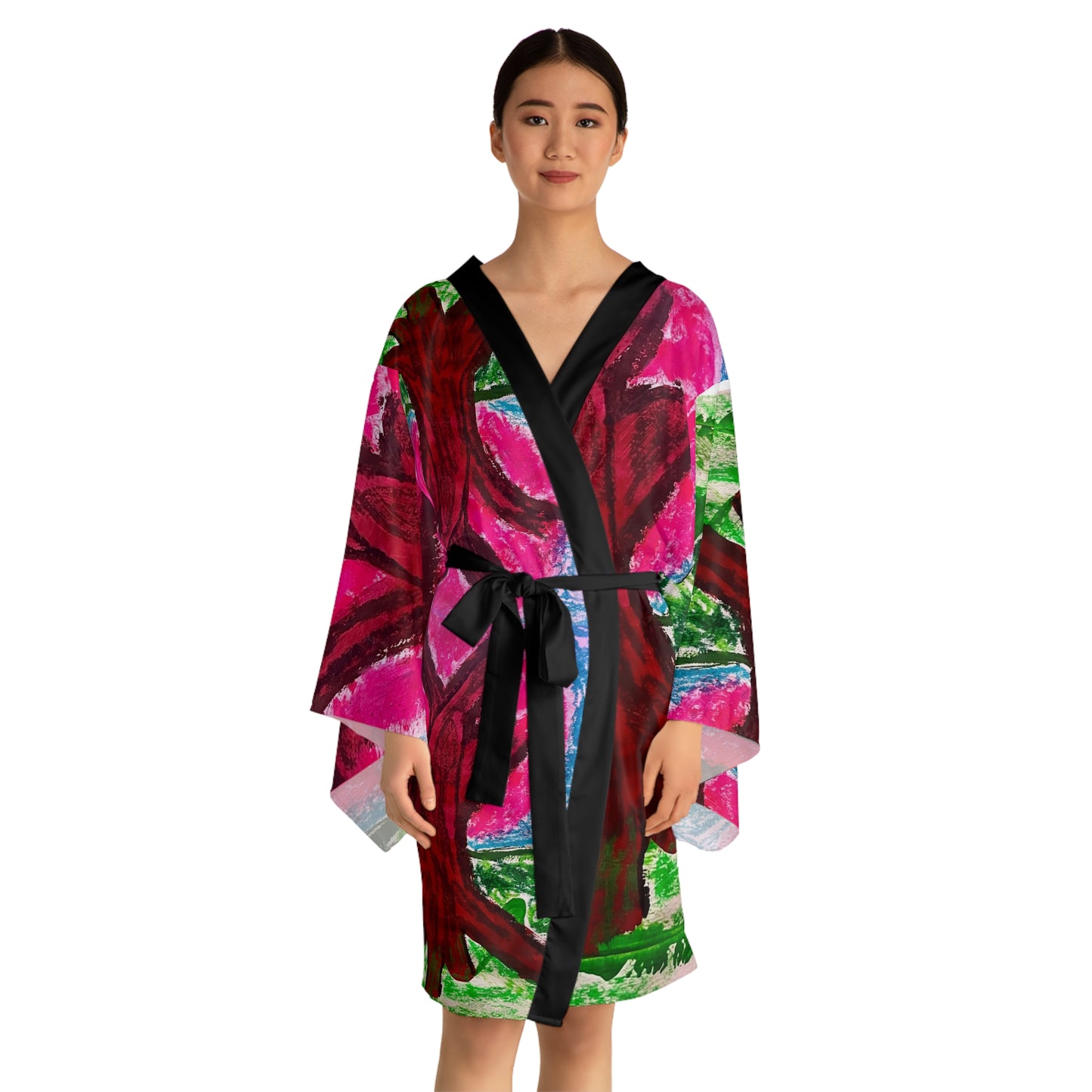 Long Sleeve Kimono Robe (AOP)