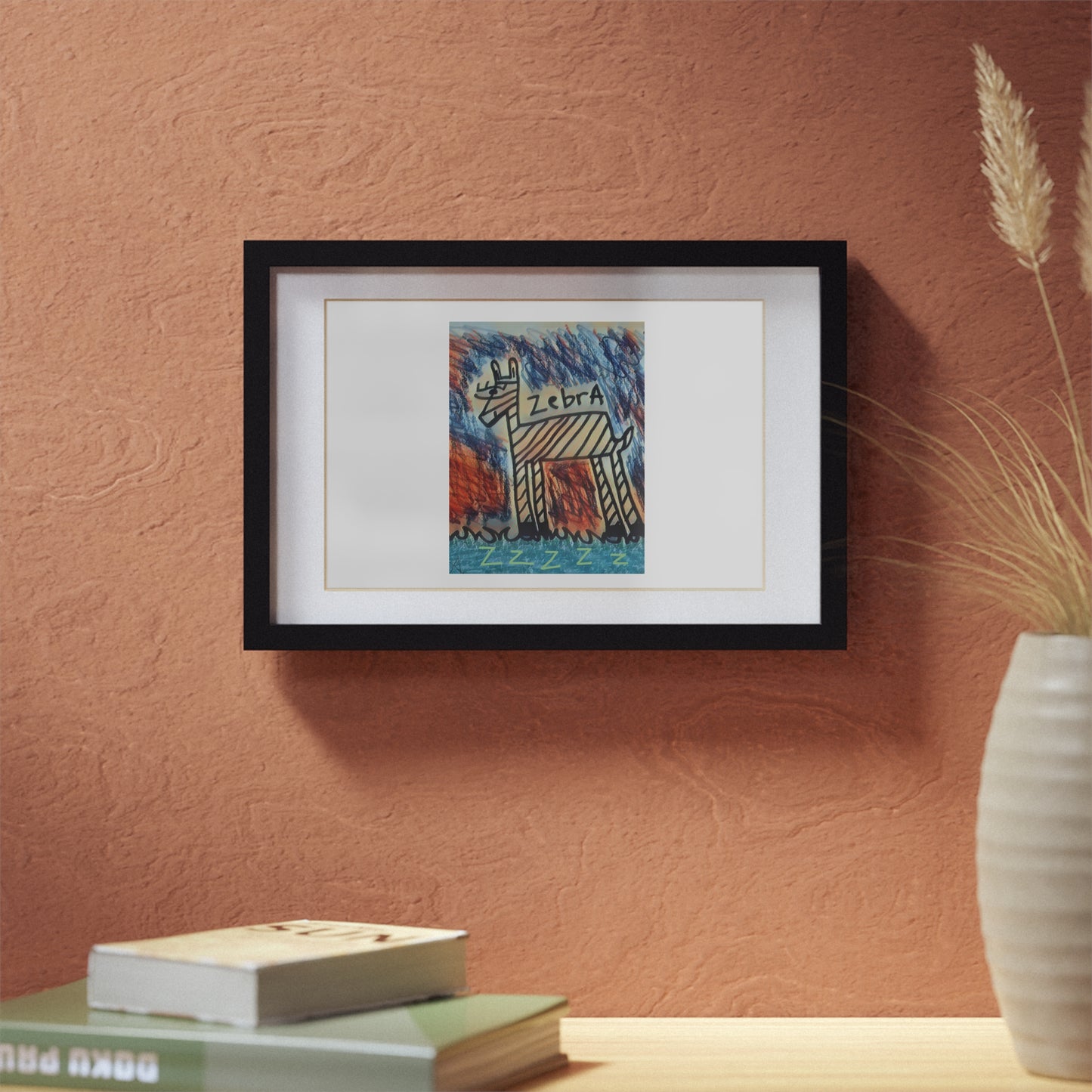 Cyber Zebra Framed Posters, Black