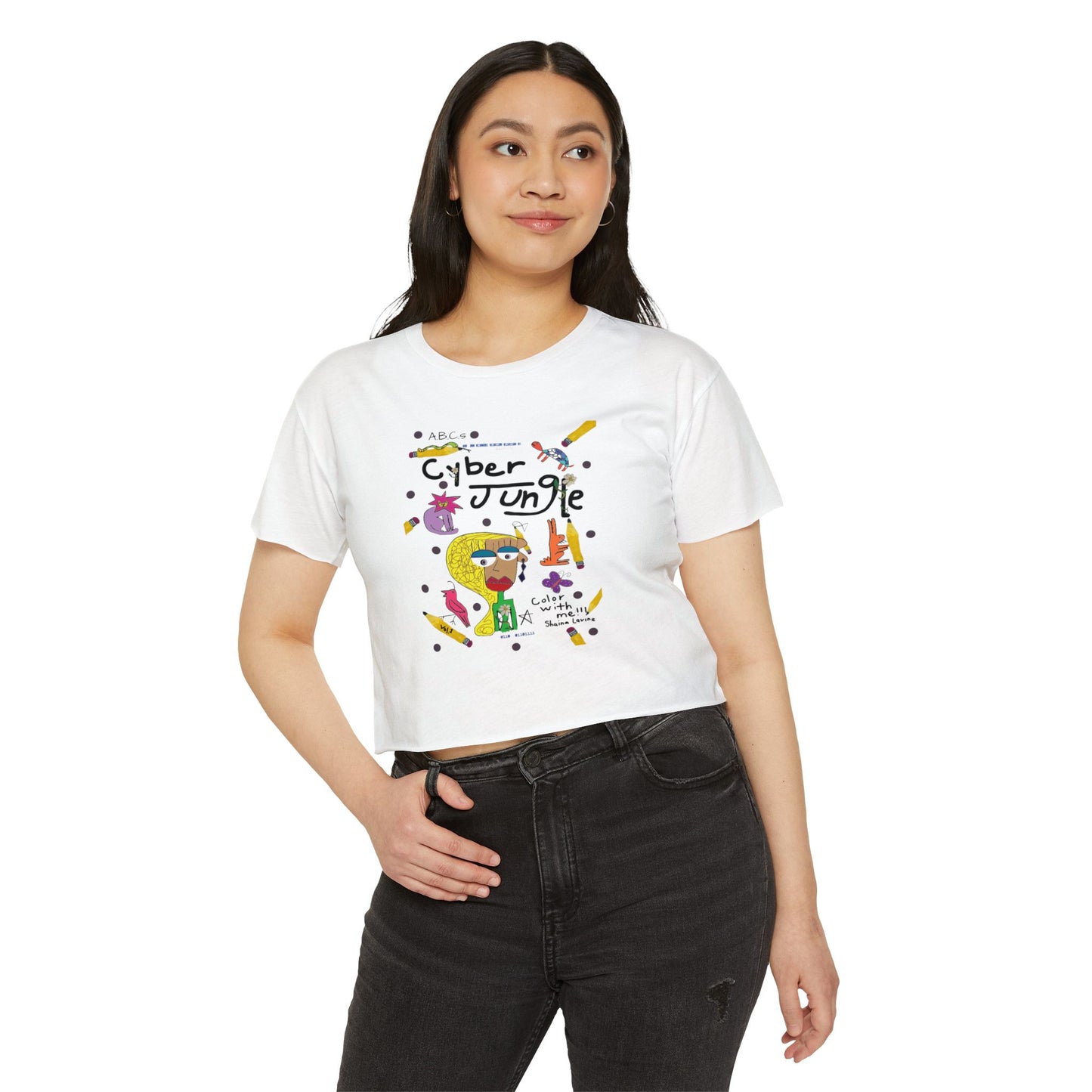 A.B.C.s Cyber Jungle Women's Festival Crop Top