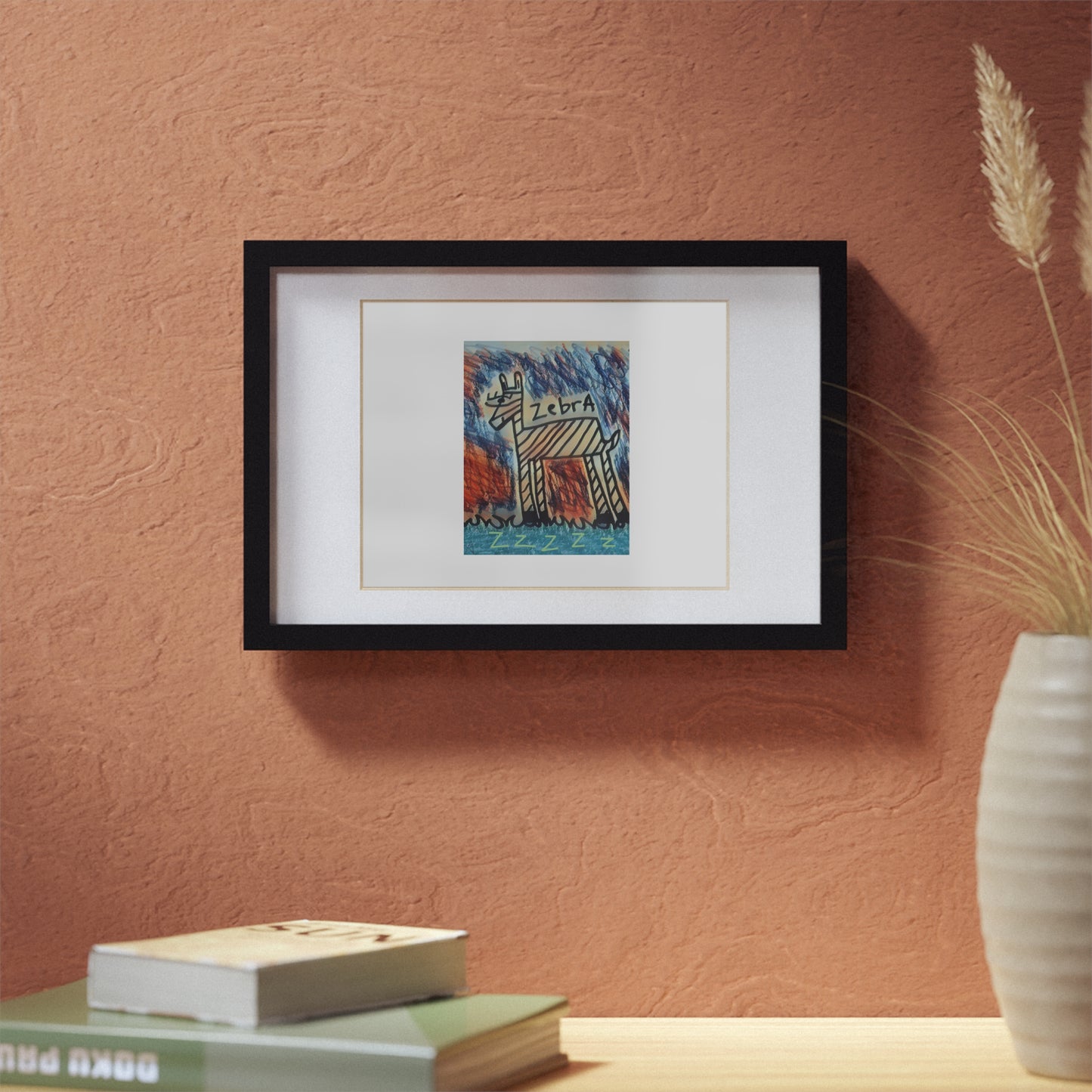 Cyber Zebra Framed Posters, Black