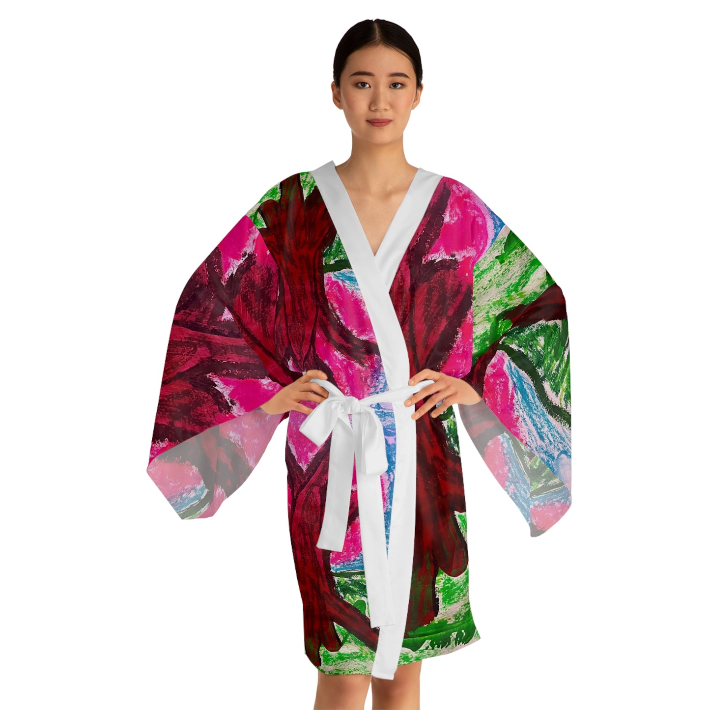 Long Sleeve Kimono Robe (AOP)