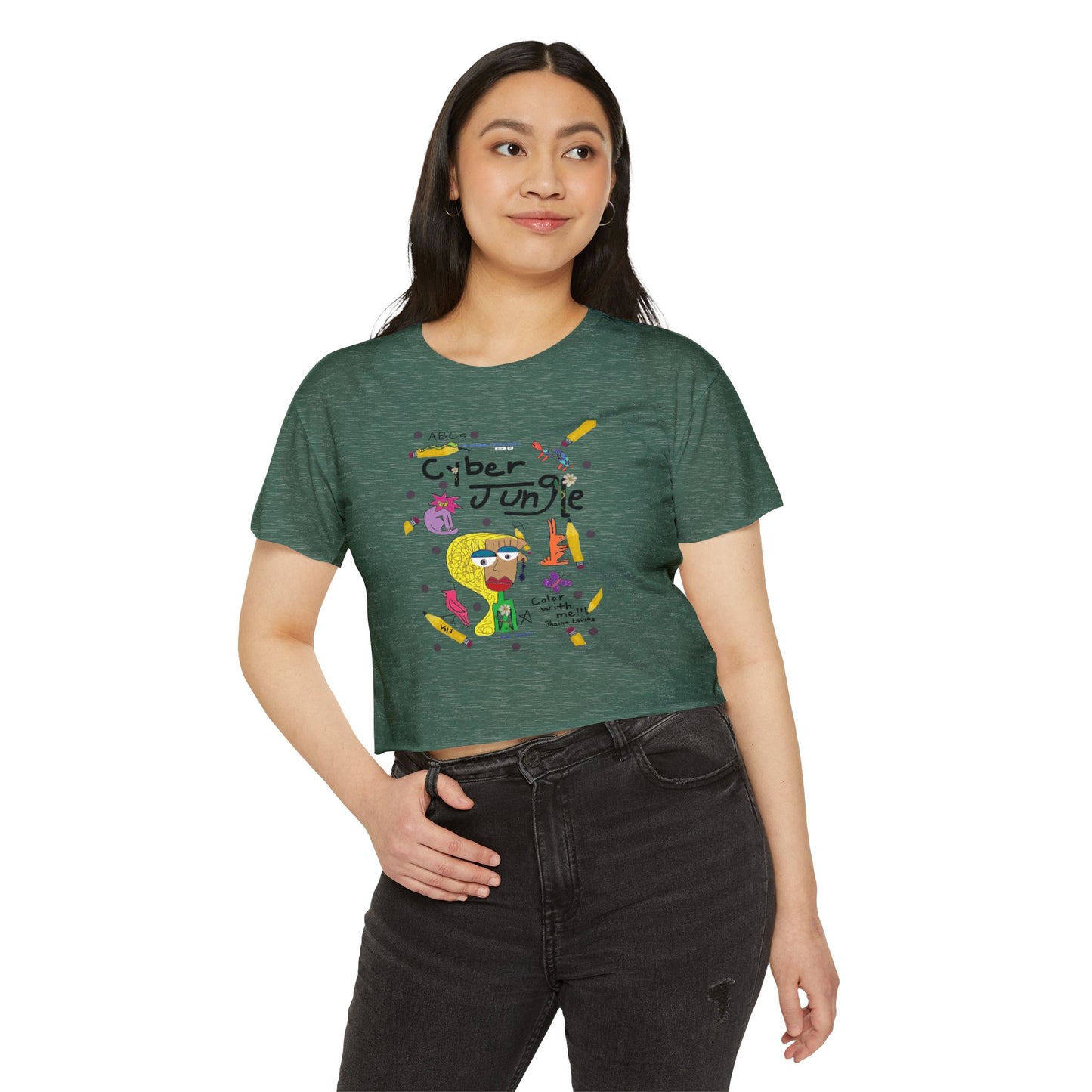 A.B.C.s Cyber Jungle Women's Festival Crop Top