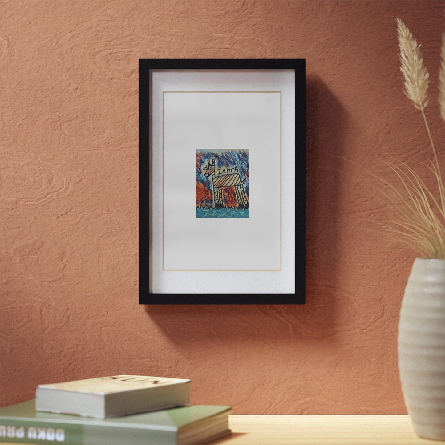 Cyber Zebra Framed Posters, Black